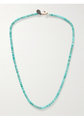 Mikia - Silver, Shell and Turquoise Beaded Necklace - Men - Blue
