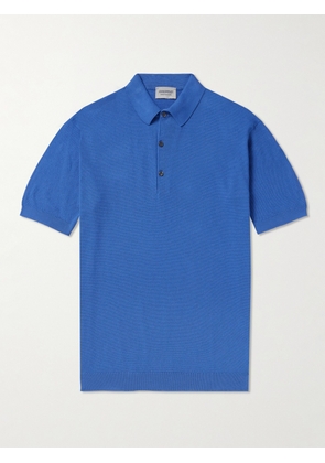 John Smedley - Roth Slim-Fit Sea Island Cotton-Piqué Polo Shirt - Men - Blue - S