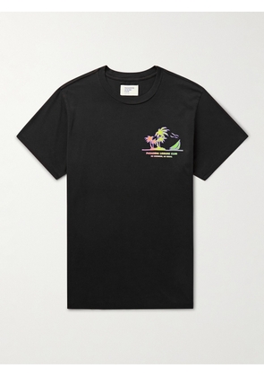 Pasadena Leisure Club - No Business Logo-Print Garment-Dyed Combed Cotton-Jersey T-Shirt - Men - Black - XS