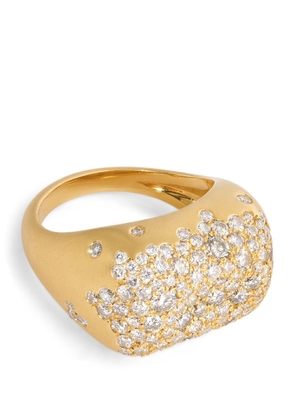 Nada Ghazal Yellow Gold And Diamond Malak Ring
