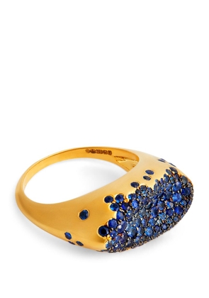 Nada Ghazal Yellow Gold And Sapphire Malak Marquise Ring
