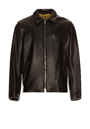 Schott Collar Lamb Leather Jacket in Black - Black. Size L (also in M, S).