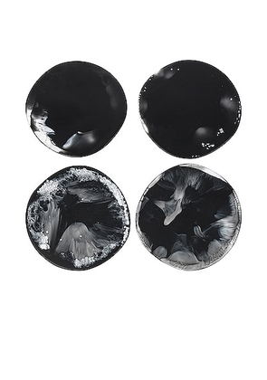 DINOSAUR DESIGNS Set of 4 Boulder Coasters in Black Marble - Beauty: NA. Size all.