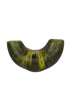 DINOSAUR DESIGNS Medium Horn Vase in Malachite Swirl - Beauty: NA. Size all.