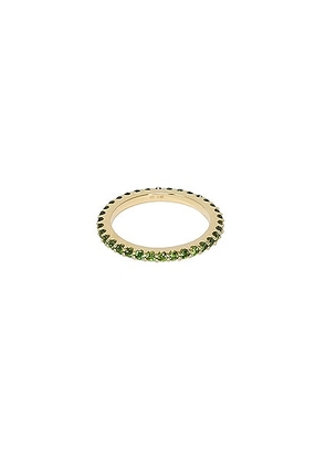 FRY POWERS Pave Gem Stacking Ring in Green Tsavorite & 14K Yellow Gold - Green. Size 7 (also in ).