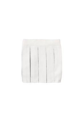 Burberry Ivory Icon Stripe Amelia Pleated Skirt