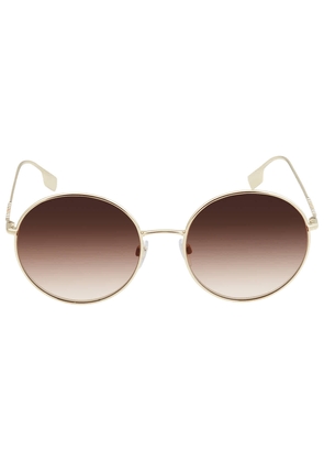 Burberry Pippa Gradient Brown Round Ladies Sunglasses BE3132 110913 58