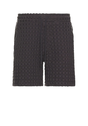 OAS Nearly Black Porto Waffle Shorts in Nearly Black - Black. Size XL/1X (also in M).
