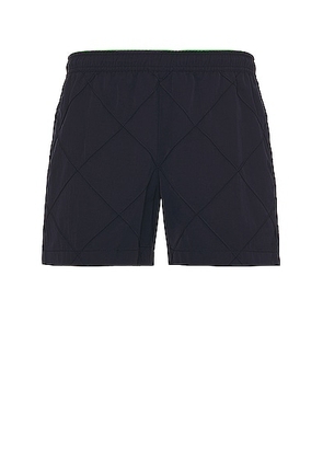 Bottega Veneta Intreccio Nylon Swim Shorts in Midnight Blue - Navy. Size M (also in S, XL/1X).
