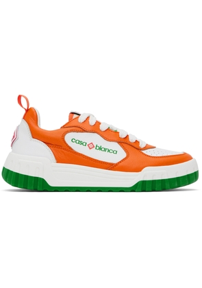 Casablanca White & Orange Court Sneakers