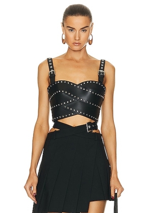 Monse Studded Bustier Top in Black - Black. Size 4 (also in 6).