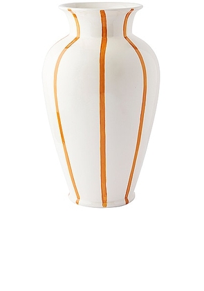 Misette Large Hand Painted Vase in Amber - Orange. Size all.