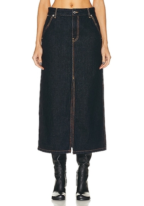 Helmut Lang Slit Midi Skirt in Indigo Rinse - Blue. Size 30 (also in ).