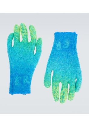 ERL Gradient knitted mohair-blend gloves