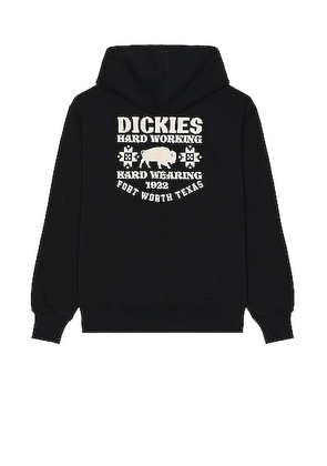 Dickies Chest Hit Logo Hoodie in Black - Black. Size M (also in S, XL/1X).