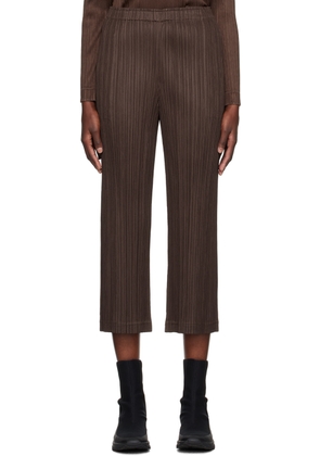 PLEATS PLEASE ISSEY MIYAKE Brown Thicker Bottoms 2 Trousers