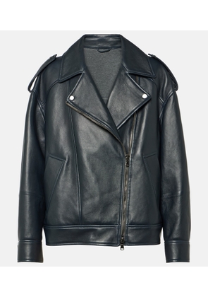 Brunello Cucinelli Oversized leather biker jacket