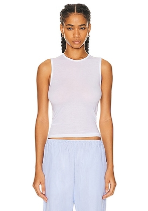 LESET Julien Sleeveless Crew Top in White - White. Size S (also in ).