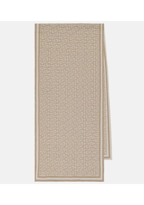 Balmain Monogram wool-blend scarf