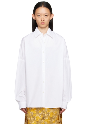 Dries Van Noten White Spread Collar Shirt