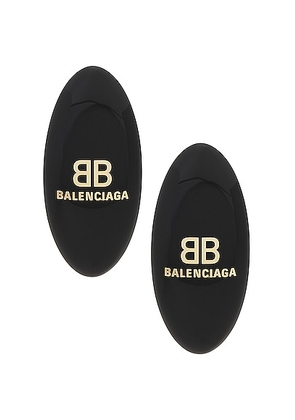 Balenciaga Hairclip Earrings in Black & Gold - Black. Size all.