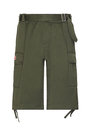 Kenzo Army Cargo Short in Dark Khaki - Green. Size L (also in M, S).