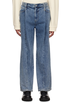 WOOYOUNGMI Blue Pleated Jeans