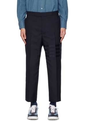 Thom Browne Navy 4-Bar Backstrap Trousers