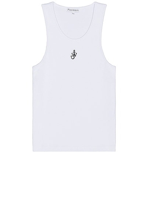 JW Anderson Anchor Embroidery Tank Top in White - White. Size L (also in M, XL).
