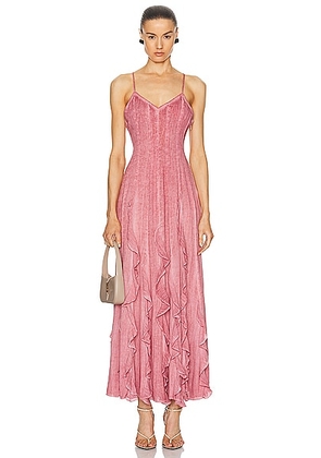 ROCOCO SAND for FWRD Gaia Long Dress in Nude Pink - Pink. Size L (also in S).