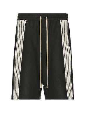 Fear of God Coated Wool Side Stripe Relaxed Short in Forest - Green. Size L (also in M, S, XL/1X).