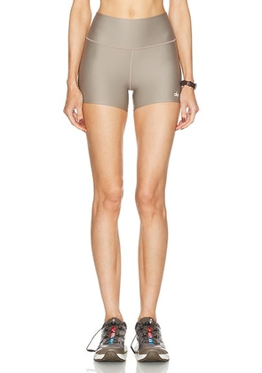 alo High-Waist Airlift Short in Gravel - Taupe. Size L (also in M, S, XS).