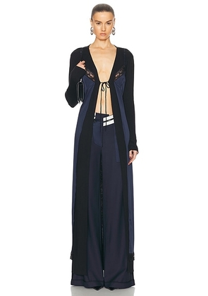 Monse Lingerie Detail Maxi Cardigan in Black & Midnight - Navy. Size M (also in S, XS).