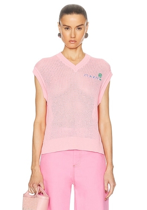 Marni V Neck Sweater in Pink Gummy - Pink. Size 40 (also in ).