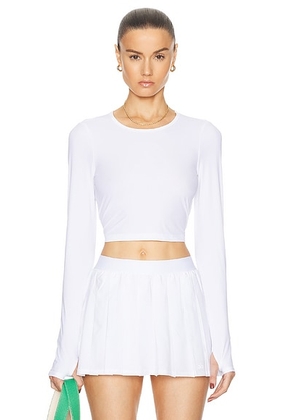 Beyond Yoga Powerbeyond Lite Cardio Cropped Pullover in Lunar White - White. Size L (also in M, XS).
