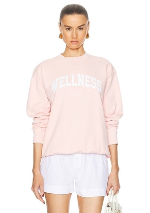Sporty & Rich Wellness Ivy Crewneck Sweatshirt in Ballet & White - Pink. Size L (also in M, S, XS).