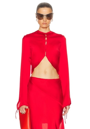 Acne Studios Long Sleeve Blouse in Bright Red - Red. Size 38 (also in 40, 42).
