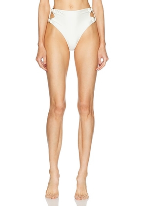 Cult Gaia Pisa Bikini Bottom in Off White - White. Size L (also in M, S, XS).