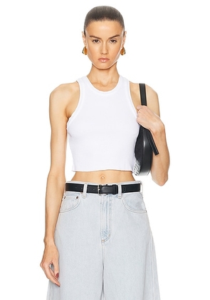 AGOLDE Cropped Bailey Tank in White - White. Size L (also in M, S, XS).