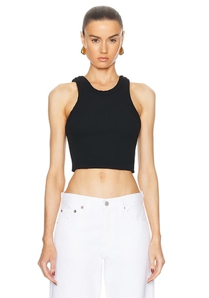 AGOLDE Cropped Bailey Tank in Black - Black. Size L (also in M, S, XL, XS).