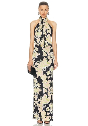 Etro Sleeveless Dress in Print On Black Base - Black,Pink. Size 38 (also in ).