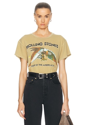 Madeworn Rolling Stones 1975 Tee in Sand - Tan. Size L (also in M, S, XS).