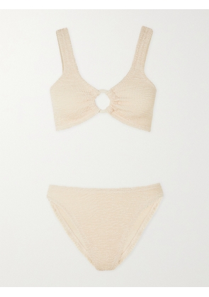 Hunza G - + Rose Inc Iman Seersucker Bikini - Cream - One size