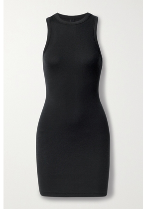 Skims - Ribbed Stretch-cotton Jersey Mini Dress - Soot - Black - XXS,XS,S,M,L,XL,2XL