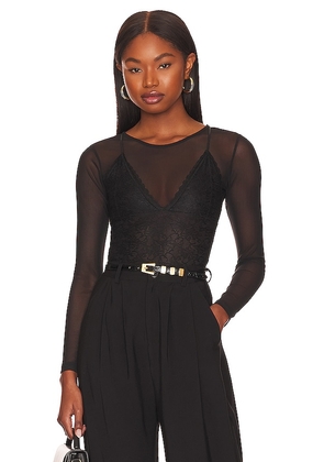 ALLSAINTS Nyla Lace Bodysuit in Black. Size 4.