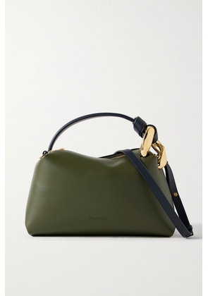 JW Anderson - Chain-embellished Two-tone Leather Shoulder Bag - Green - One size