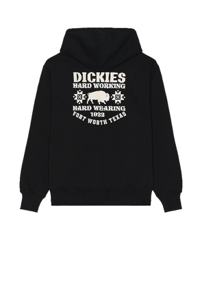 Dickies Chest Hit Logo Hoodie in Black. Size S, XL/1X.