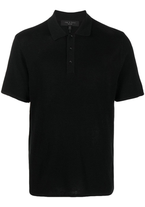 rag & bone short-sleeve knitted polo shirt - Black