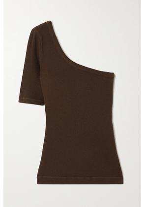 Citizens of Humanity - + Net Sustain Savannah One-shoulder Ribbed Jersey Top - Brown - x small,small,medium,large