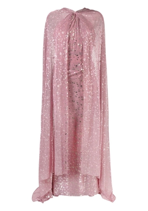Talbot Runhof cape-effect gown - Pink